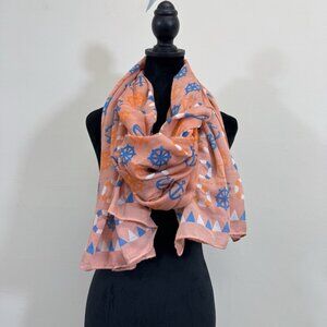 Printed Village Lightweight Shawl/Scarves Long Stole Neck Wrap 75” X 37”